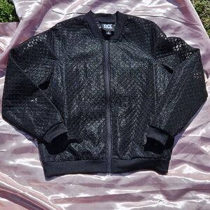 IVY PARK Textured Black Bomber Jacket NWOT